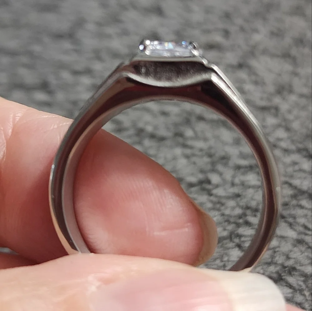 Moissanite Diamond Stainless Steel Mens Ring